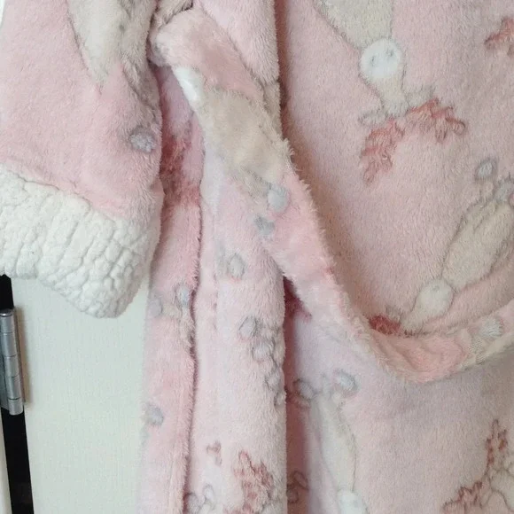 La Vie en Rose Women's Size M Hooded Bathrobe Housecoat Plush Bath Robe - Picture 6 of 10